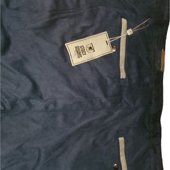 Stacey Adams Men's Big & Tall Navy Micro-Suede Pants Size 44 Waist By 34 Length - Picture 6 of 7